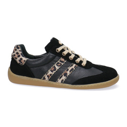 Pollonus Barefoot dámské kožené polobotky 5-1774-007 Black+Lampart