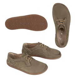 BAREFOOT Dámská minimalistická kožená obuv 1082 olivový nubuk