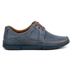 Pánské kožené šněrovací boty 60K navy blue