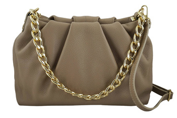 Kabelka s vlnitým řetízkem - béžová