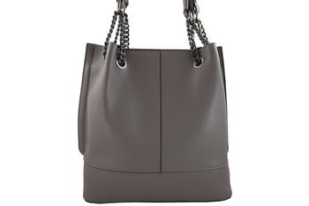 Dámská módní kožená kabelka - šedá