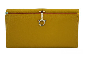 Velká peněženka se zlatým zapínáním - tmavě žlutá