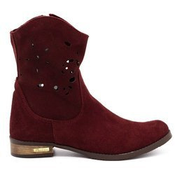 Pohodlné kožené prolamované boty Jess burgundy