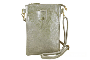 Mini kabelka do kufříku z pokovené kůže ve zlaté barvě