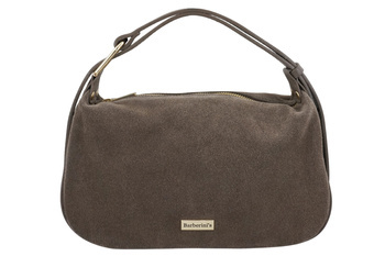 Elegantní semišová taška přes rameno - tmavě béžová