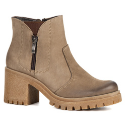 Olivier Peyton - kožené boty se stabilním podpatkem 6,5 cm Polská obuv přírodní kůže