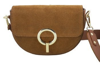 Módní společenská kožená kabelka - světle hnědá