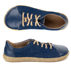 Dámské minimalistické kožené boty barefoot 0771W navy blue jeans
