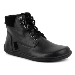 Dámské minimalistické kožené zimní boty barefoot 1262 black
