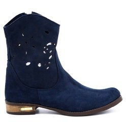 Pohodlné kožené prolamované boty Jess navy blue