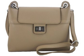 Dámská kožená crossbody kabelka - béžová