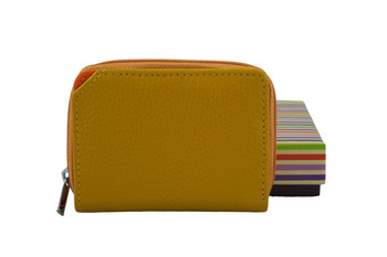 Barevná kožená peněženka - tmavě žlutá