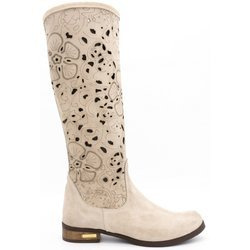 Dámské ažurové boty FLOWERS light beige