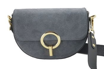 Módní společenská kožená kabelka - Grey dark