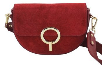 Módní kožená společenská kabelka - červená