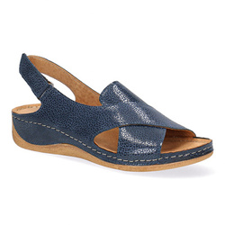 Pollonus dámské kožené sandály na suchý zip navy blue puma 5-1628-003