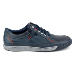 Pánská kožená obuv Casual 932k navy blue