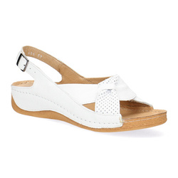 Pollonus Dámské kožené sandály 5-0686-059 Pea White