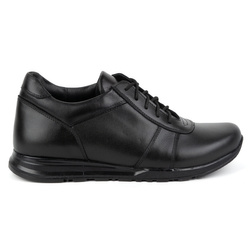 SPORT STYLE 408KZ +6 cm černá pánská kožená šněrovací obuv s vyšším sedem