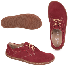 BAREFOOT Dámská minimalistická kožená obuv 1082 maroon nubuk