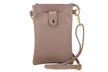 Mini kožené pouzdro na telefon Kabelka Powder Pink