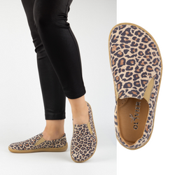 BAREFOOT Dámské minimalistické nazouváky 1308POL leopardí barvy