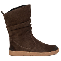 Dámské kožené zateplené boty BAREFOOT Freja Polish brown