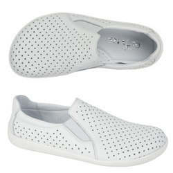 BAREFOOT Dámské minimalistické prolamované nazouváky 1308POL white 