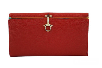 Velká peněženka se zlatým zapínáním - červená