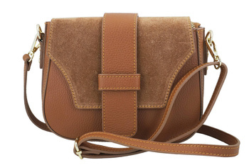 Kabelka se semišovou klopou - světle hnědá