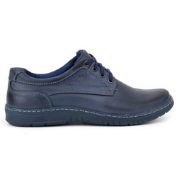 Pánská kožená obuv Casual 921K navy blue