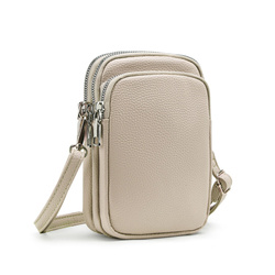 malé kabelkové pouzdro stříbrné kování béžové AK87 