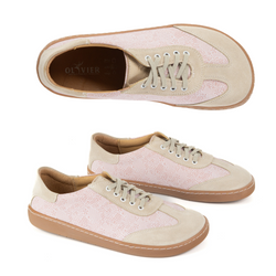 Dámské barefoot kožené boty Olivier Eliza flowers pink