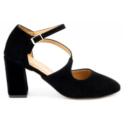 Dámské kožené lodičky na jehlovém podpatku 2211 black nubuck