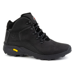 Pánské zimní kožené boty 903K BLACK