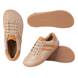 Dámské barefoot tenisky Kaia Olivier - anatomická kožená obuv cappuccino