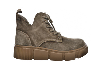 Dámské zateplené kožené boty Big Star SS274594 beige