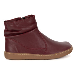 Dámské boty barefoot zateplené zipem 1297 burgundy