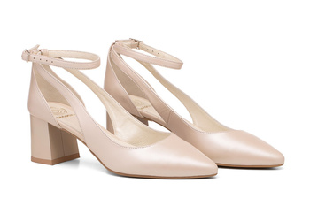 Lodičky na podpatku nízké béžové Gabi