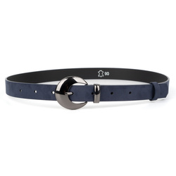 Dámský semišový opasek D116.25 s poniklovanou sponou šířky 25 mm
