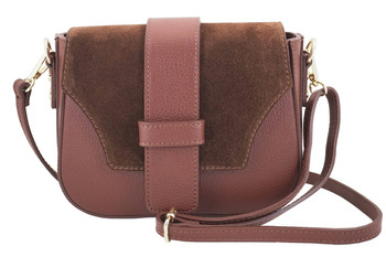 Kabelka se semišovou klopou - hnědá