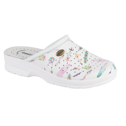 Comfooty Alessia dámské anatomické kožené anatomické žabky s pírkem