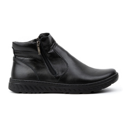 Pánské zimní kožené boty široké 925K Black