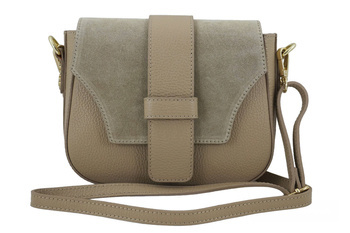 Kabelka se semišovou klopou - béžová