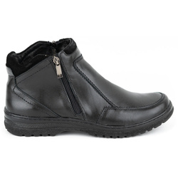 Pánské zimní kožené kozačky 816 Black