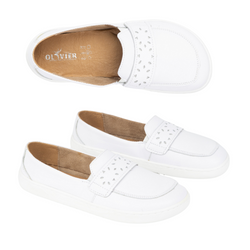 Dámské barefoot mokasíny Inga s širokou přední částí POLISH bílé