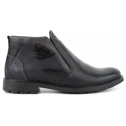 Pánské zimní kožené kozačky 855 black