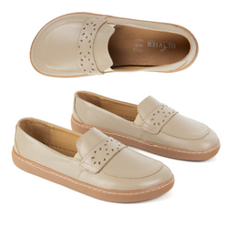 Dámské barefoot mokasíny Inga s širokou přední částí POLISH tmavě béžové