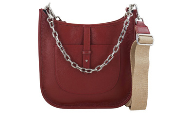 Velká poštovní taška s odnímatelným řetízkem - červená