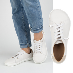 Dámská minimalistická kožená obuv barefoot 0771W bílá